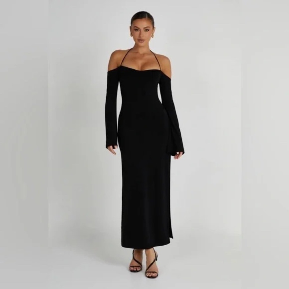 Tia Slinky Off Shoulder Maxi Dress Meshki